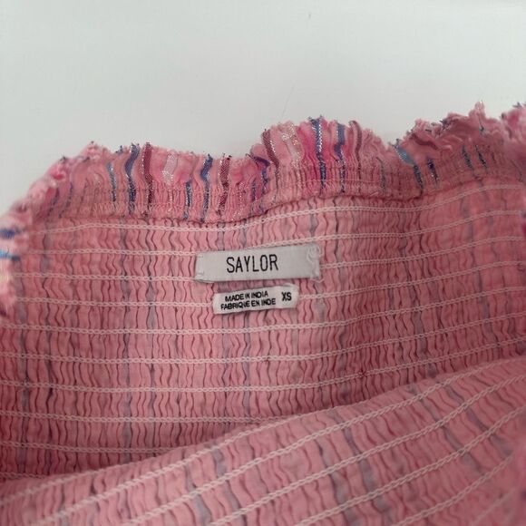 Saylor Magdalena Pink Metallic Stripe Skirt Size XS - Picture 4 of 7